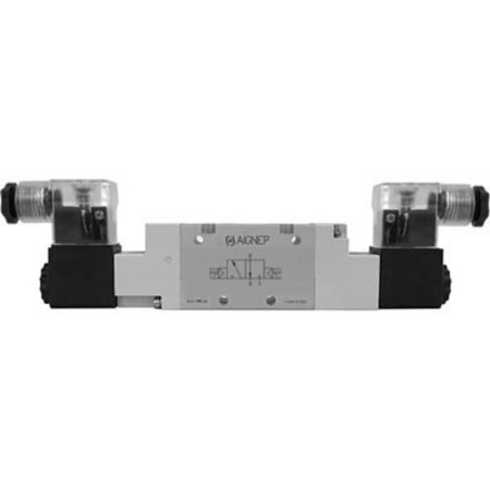 ALPHA TECHNOLOGIES Aignep USA 3/2, 1/4 NPT Double Solenoid Valve, Pilot, 24V DC/3W Coil, LED Connection 01VS130003N0202